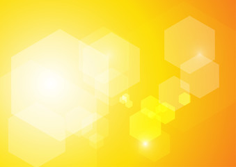 Vector : Hexagons on yellow and orange background
