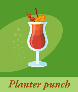 Planter punch cocktail menu item or any kind of design