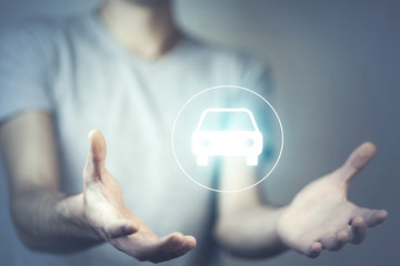 man hand car in  screen