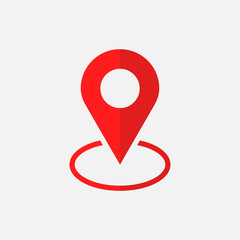 Pin icon vector. Location sign in flat style isolated on white background. Navigation map, gps concept.
