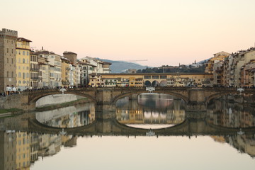 Obraz premium italy, florence, travel, architecture, landscape, bridges