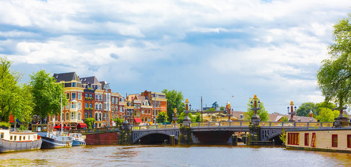 Beautiful panoramic cityscape of Amsterdam