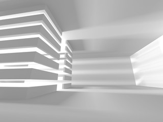 Obraz premium White empty interior. Abstract architecture background