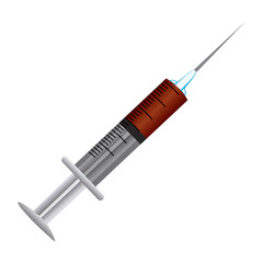 color syringe with blood icon, vector illustraction design