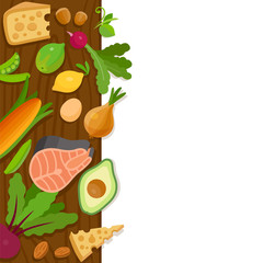 Health food 100% organic food background