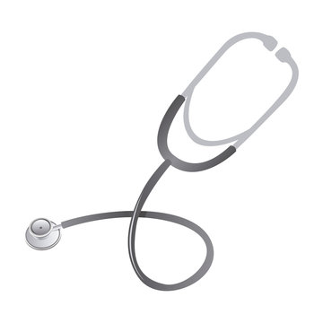 gray stethoscope treatment icon, vector illustraction design image
