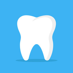 Vector tooth icon. White tooth. Vector illustration