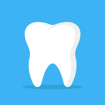 Vector tooth icon. White tooth. Vector illustration