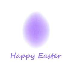 Easter egg purple. Happy Easter. Christ Is Risen. violet stipple effect. white background. vector illustration.