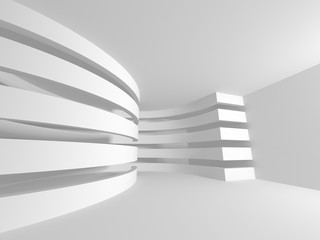White empty interior. Abstract architecture background