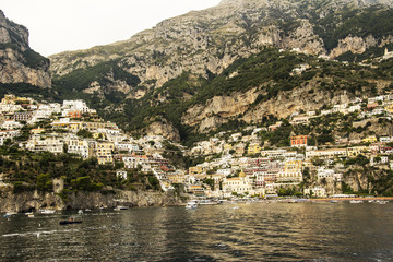 Fototapeta premium View of Positano, a beautiful village in the Italian coast