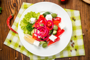 Greek salad. Tasty and healthy food