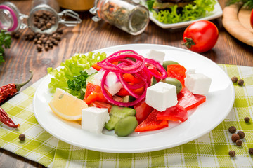 Greek salad. Tasty and healthy food