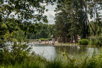 Bathers in lake