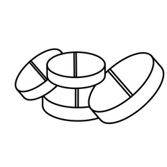 silhouette tablets treatment icon, vector illustraction design image