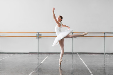Fototapeta premium Beautiful ballerina rehearsal in ballet class