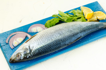 Salted herring with onion and celery