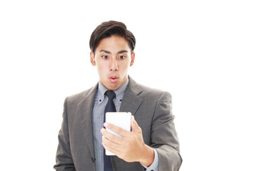 驚いているビジネスマン