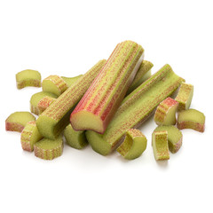 rhubarb stem isolated on white background cutout