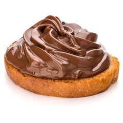 sandwich with chocolate cream isolated on white background cutout