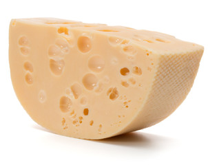 Cheese block isolated on white background cutout