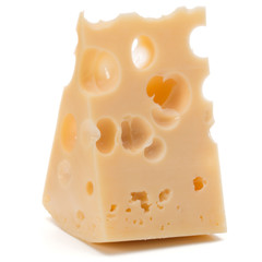 Cheese block isolated on white background cutout