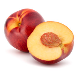 Nectarine fruit isolated on white background close up