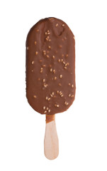 Ice cream on stick in chocolate glaze