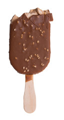 Ice cream on stick in chocolate glaze