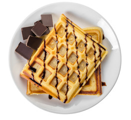 Belgian waffles with chocolate
