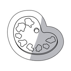 contour paint palette icon, vector illustraction design image