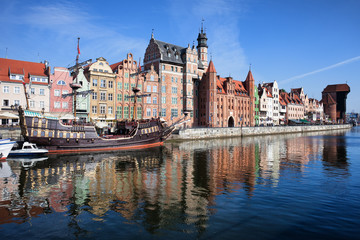 Naklejka na ściany i meble Gdansk Old Town River View