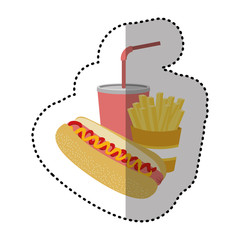 hot dog, soda and fries french icon, vector illustraction design