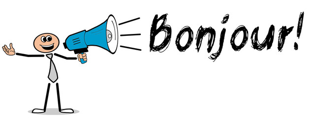 Bonjour! / Mann mit Megafon © magele-picture