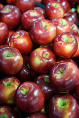 Food background - shiny and healthy red apples