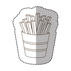 figure fries french fast food icon, vector illustraction design