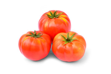 Fresh red tomato isolated on white background