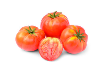 Fresh red tomato isolated on white background
