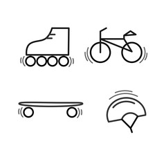 Sports thin line icon set for web and mobile. flat design.
