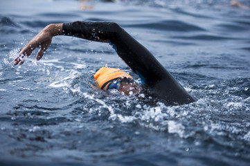 Unknown Swimmer at sea.
