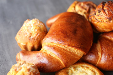 Bakery products on table