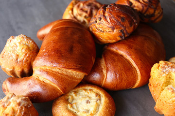 Bakery products on table