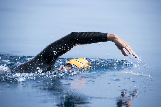 Unknown Swimmer at sea.