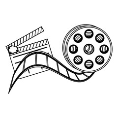 clapper board film and film production icon, vector illustraction design