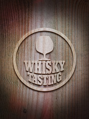 Whisky Tasting - Typo - Glas - Holz l