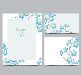 Vector blue forget me not flowers