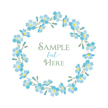 Vector blue forget me not flowers