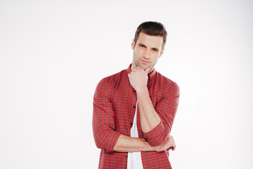 Pensive man in shirt