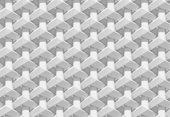 White shaded abstract geometric pattern. 3D rendering background.