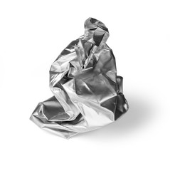 crumpled packaging isolated